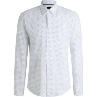 BOSS Black Herren Hemd weiß gemustert Slim Fit