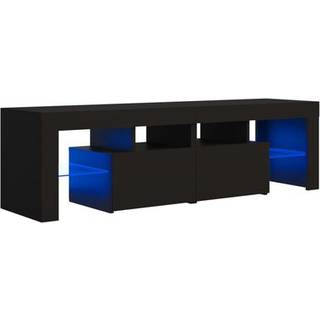 Tv-Bord Med Led-Lys 140X36,5X40 Cm - Sort