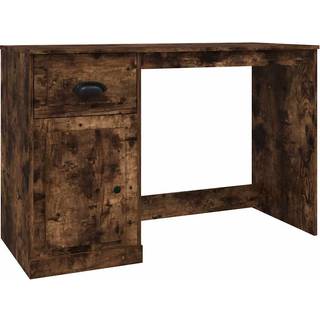 Skrivebord Med Skuffe 115X50X75 Cm Konstrueret Træ - Røget eg