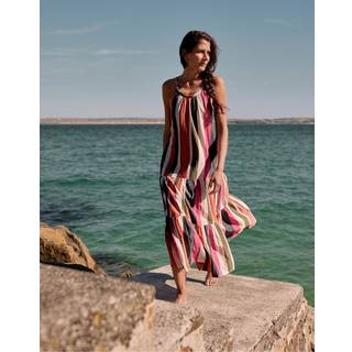 Seasalt Cornwall Seasalt Cornwall Orange Petite Multi Alba Above Ankle Tiered Dress