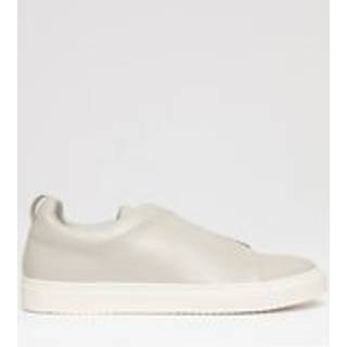 Threadbare Threadbare Grey Faux Leather Elastic Lace Slip On Trainers