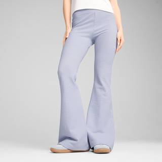 Women&#39;s Puma DARE TO Textured Flared Leggings, Blue, Size L, Women - Cool Weather - L