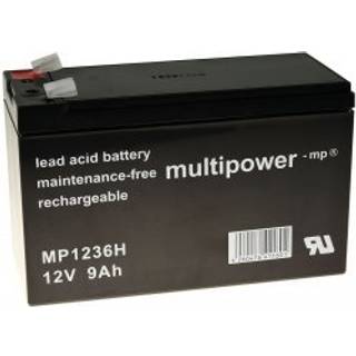 Powery Blybatteri (multipower) MP1236H kompatibel med Panasonic UP-VW1245P1 (High Rate)