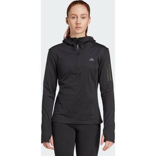 Own The Run Winterized med hætte og halv lynlås - Black - S