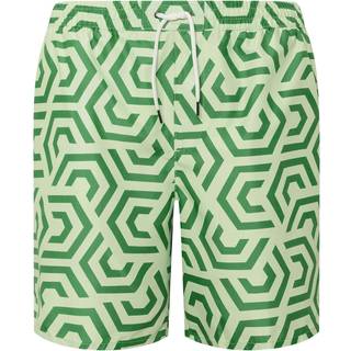 BadRhino Big & Tall BadRhino Big & Tall Green Geometric Print Swim Shorts