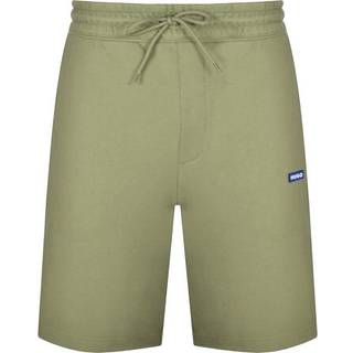 Shorts i sweatstof af bomuld med løbesnor og blåt logomærkat