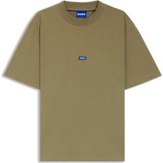 Regular fit T-shirt i bomuldsjersey med blåt logomærke
