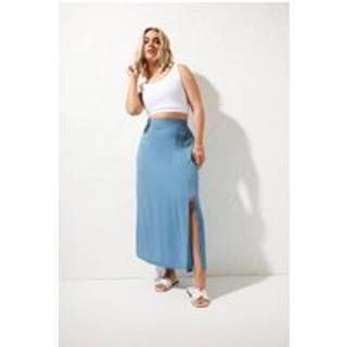 Yours Curve Side Split Chambray NederdeleEU 50-52 (UK 22-24)