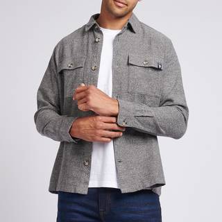 U. S. Polo Assn. Herring Textured Herringbone 100% Bomuld OvershirtSmall