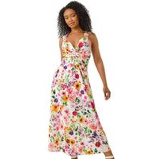 Roman Roman Petite Blomster Tryk Twist Midi Kjole - 44