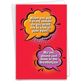 Nobleworks Funny Birthday Paper Card med 5 x 7 tommer konvolut til mænd og kvinder (1 kort) Bday Breathalyzer C10837bdg