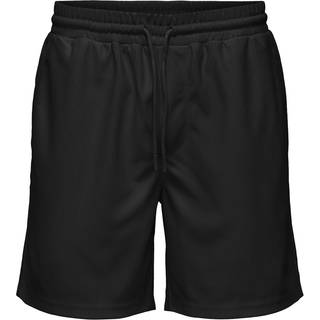 ONLY & SONS Tel Regular Plizze Shorts Black