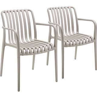 Havestole Alcudia, vejrbestandige, stabelbare - taupe,Sæt med 2 stk.