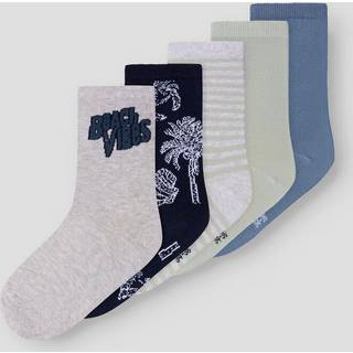 Name It Strømper Lys Grå Meleret Beach Mix (5-pak) - Str. 34/36