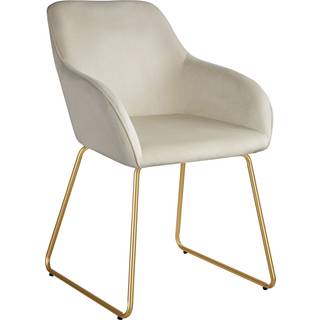 Spisebordsstol Jeane, velour - Velour creme/guld,pr. stk.