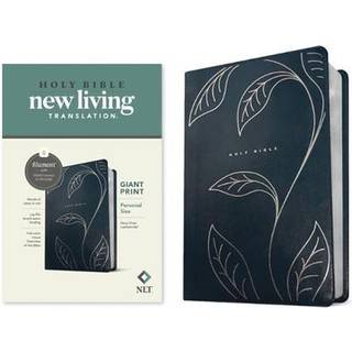 NLT Personal Size Giant Print Bible, Filament Enabled (LeatherLike, Navy Vines, Red Letter)
