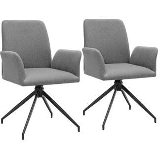 Stol Daya, polstret - anthrazit,Sæt med 2 stk.