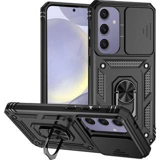 SKALO Samsung S24 FE Armor Hybrid Metal Ring Camera Slider - Sort