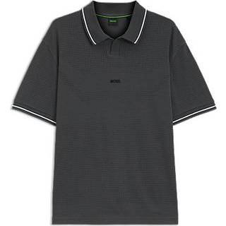 Relaxed fit poloshirt i bomuld med meshmønster
