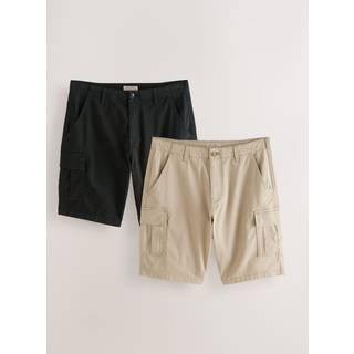 Next Black/Brown Stretch Cargo Shorts