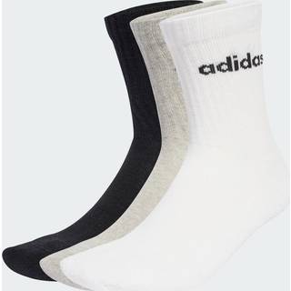 Linear Crew-sokker polstrede sokker pakke med 6 par - Medium Grey Heather / White / Black - 46-48