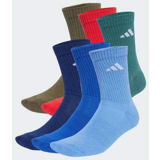 Cushioned Crew strømper, 6 par - Dark Blue / Royal Blue / Olive Strata / Pure Ruby - 40-42