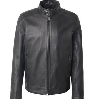 JOOP! Herren Lederjacke schwarz unifarben