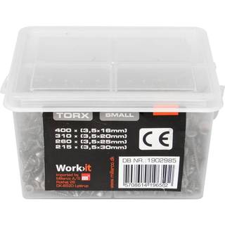 Spånpladeskruer elz i boks små - 1185 stk