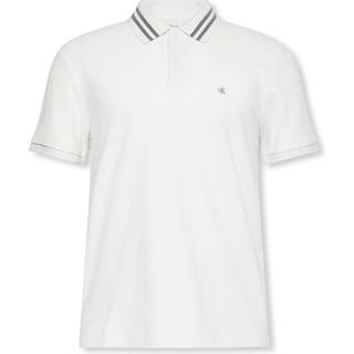 Monogram Logo Pique Tipped Classic Polo Shirt - White - XL