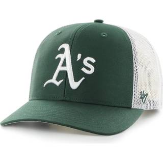 47 MLB TEAM Farve Primært logo Mesh Trucker Snapback Justerbar hatkappe Voksen One Størrelse passer til alle - Oakland Athletics Green