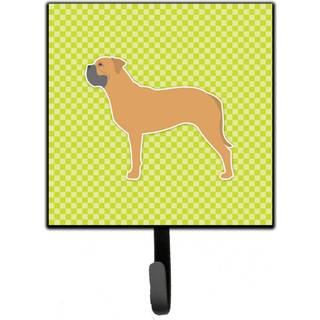 """" Caroline's Treasures Bullmastiff Checkerboard Green Leash eller Key Holder BB3871SH4 Small Multicolor """"