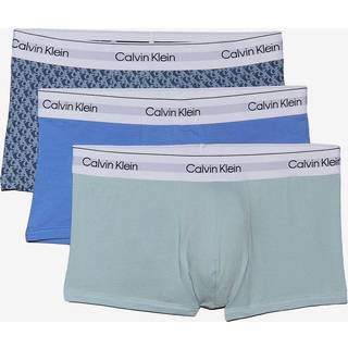3 Pack Low Rise Trunks - Icon Cotton Stretch - Blue - XL