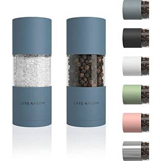 Lars Nysam Salt og Pepper Grinder Set I Salt og Pepper Mills med justerbar keramisk slibemaskine 2 stykker I Manual Design Spice Grinder Set (Blu