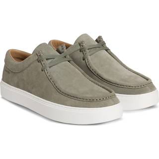 Leather Hybrid Apron Toe Lace-Up Shoes - Green - EU 41