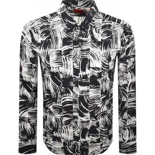 HUGO Long Sleeved Ermo Shirt White And Black