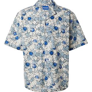 Skjorte med relaxed fit i bomuldspoplin med print