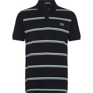 Fred Perry Horizontal Stripe Polo Shirt, Navy - XL