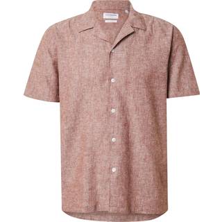 Casual Linen Blend Resort Skjorte, Burnt Clay, XXL