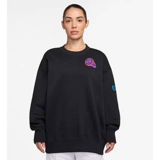 Oversized England Phoenix Fleece Nike Football-sweatshirt med rund hals til kvinder - sort - M (EU 40-42)