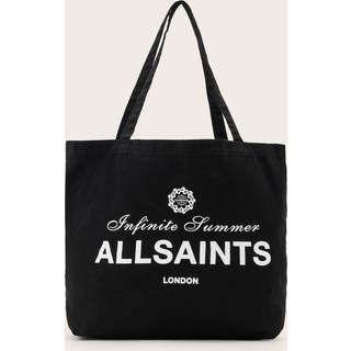 All Saints AllSaints Black Soleil Graphic Tote Bag