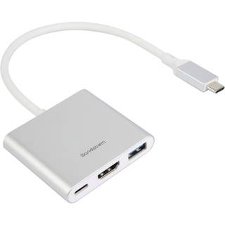Sandstrøm 3-i-1 USB-C-hub - På lager i butik