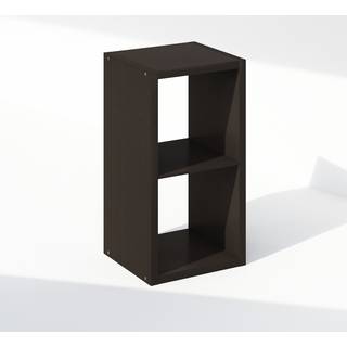 Furinno Cubic Open Back Multipurpose Beklædning og skabsopbevaringsarrangør hylde 2-kub mørk egetræ