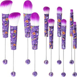 10 pieces Beadable Makeup Brushes Halloween DIY Makeup Comestic Bruses Beaded Brushes Kit til DIY Beaded Eyeshadow Brush (Beadable Makeup Brushes