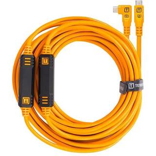 TETHERPRO USB-C TO USB-C 9,4M RIGHT ANGLE ORANGE