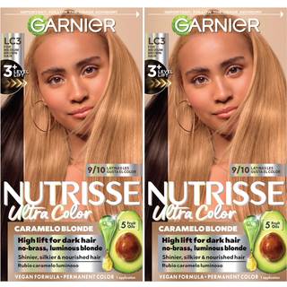 Garnier Nutrisse Ultra Color Nourishing Bold Permanent Hair Color Creme Lc3 Hi-Lift Blonde (Tres Leches) Pakke med 2 hårfarvestof i 8 uger med fe