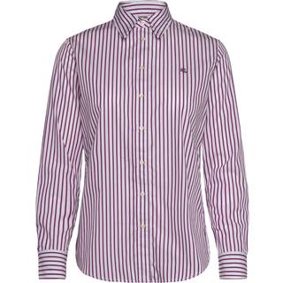 Lauren Ralph Lauren Lauren Ralph Lauren Purple Jamelko Stipe Cotton Logo Shirt