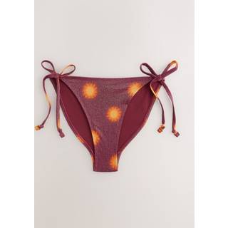 Next Burgundy Sun Print Metallic Tie Side Bikini Bottoms