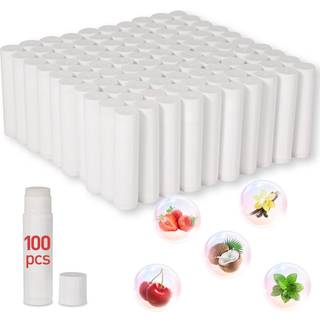 DMSKY 100 PACK LIP BALM UNLABELED Natural Lip Balm Bulk BUND TUBE LIP BALM TIL PARTY FAVOR OG GAGE ??BASK Fyld Bryllup eller BABY SHOWER-5 smag