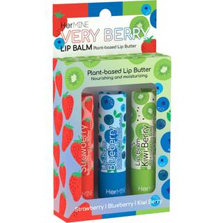 HerMINE Lip Balm Plantebaseret Lip Butter 3 Pack N?rende Fugtgivende LipBalm LipButter Langvarig L?kker smag Intens hydrering