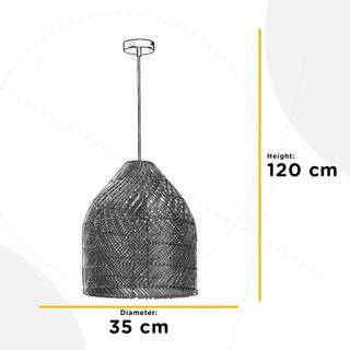 Luis hængelampe, Ø 35 cm, rattan, E27